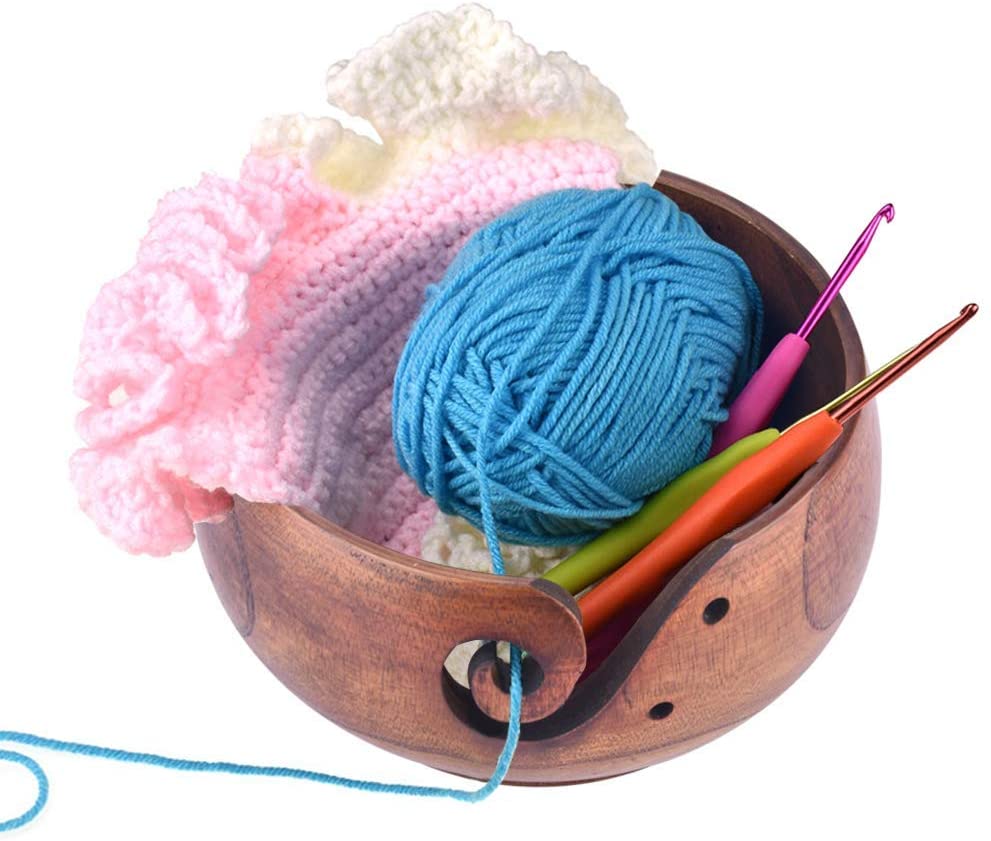 CraftsCapitol™ Wooden Yarn Bowl Knitting Yarn Bowl [BUY 1 GET 1 FREE]