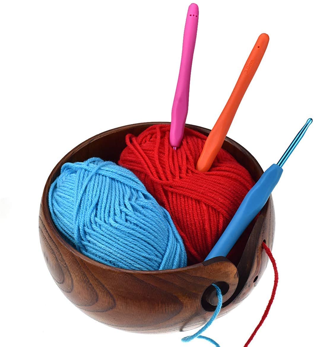 CraftsCapitol™ Wooden Yarn Bowl Knitting Yarn Bowl [BUY 1 GET 1 FREE]